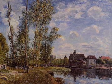 Moret, View from the Loing, May Afternoon Artwork by Alfred Sisley