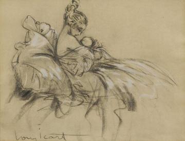 Young Mother With Child Artwork by Louis Icart