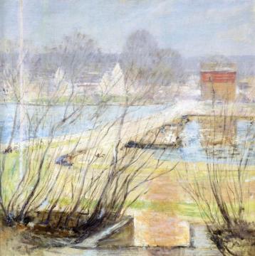 View From The Holley House, Cos Cob, Connecticut Artwork by John Twachtman