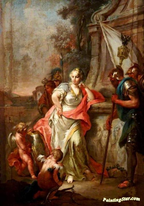 A Female Personification of Augsburg as an Imperial Free City Artwork by Gaspare Diziani