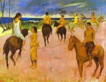Horsemen on the Beach Artwork by Paul Gauguin