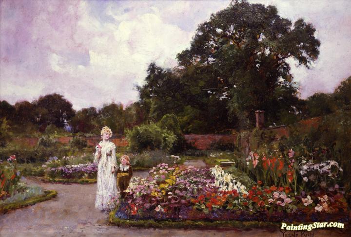 Victorian Garden Artwork by Henry John Yeend King
