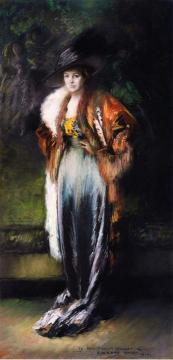 Mrs. A. Stewart Walker in a Fur Artwork by Everett Shinn
