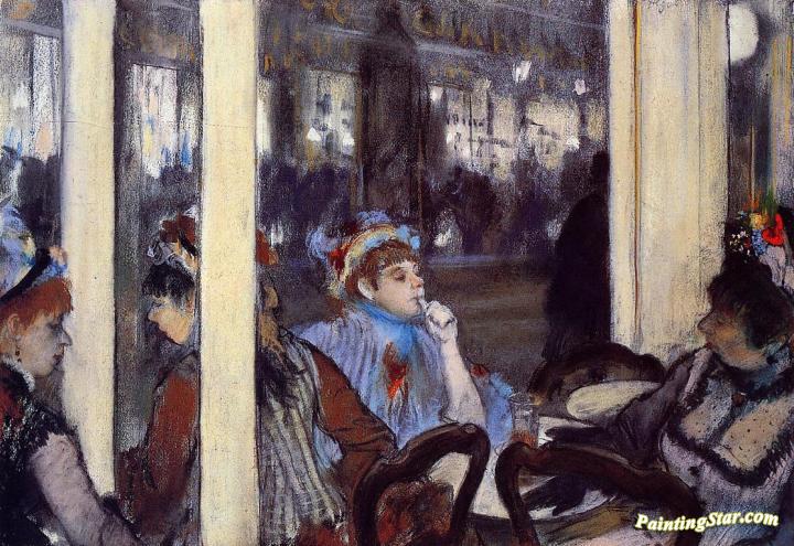 Women on a Cafe Terrace in the Evening Artwork by Edgar Degas