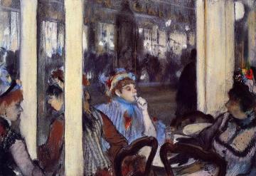 Women on a Cafe Terrace in the Evening Artwork by Edgar Degas