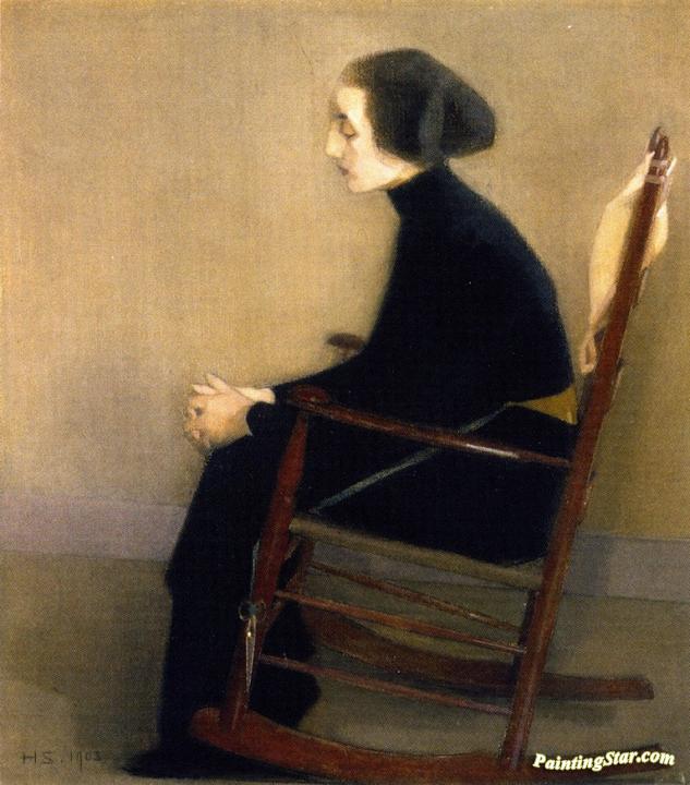 The Seamstress Artwork by Helene Schjerfbeck