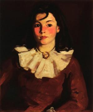Portrait Of Cara In A Red Dress Artwork by Robert Henri