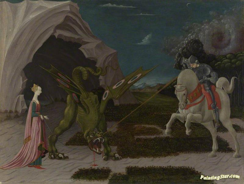 Saint George And The Dragon Artwork by Paolo Uccello