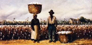 Two Cotton Pickers In A Field Artwork by William Aiken Walker
