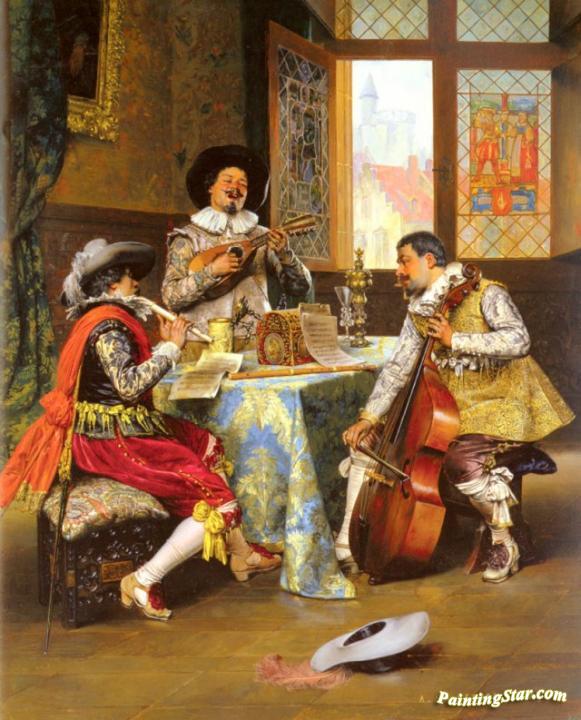 The Musical Trio Artwork by Adolphe Alexander Lesrel