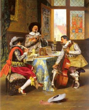 The Musical Trio Artwork by Adolphe Alexander Lesrel