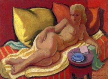 Reclining Nude on a Sofa Artwork by Jean Metzinger
