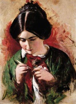 The Crochet-worker Artwork by William Etty