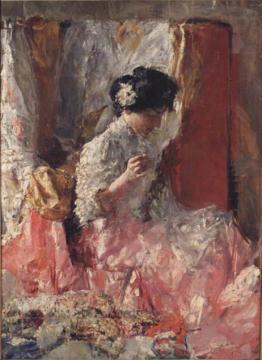 La Cucitrice Artwork by Antonio Mancini