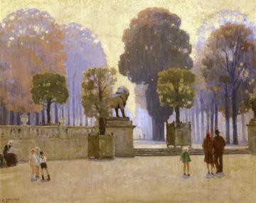 In The Luxembourg Gardens, Paris, France Artwork by Anna Mary Richards Brewster