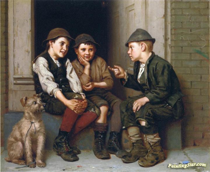 Plotting Mischief Artwork by John George Brown