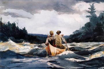 Canoe in the Rapids Artwork by Winslow Homer