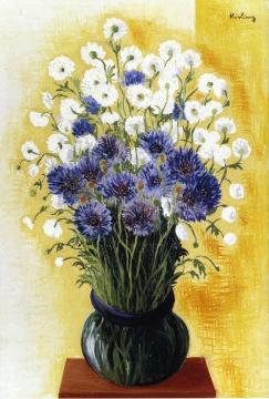 Bouquet Of Corn Flowers Artwork by Moise Kisling