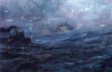 The East River at Night Artwork by Everett Shinn