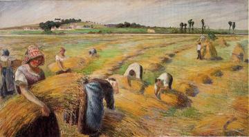 The Harvest Artwork by Camille Pissarro