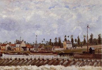 Pontoise Dam Artwork by Camille Pissarro