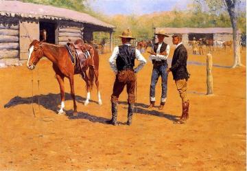 Buying Polo Ponies in the West Artwork by Frederic Remington