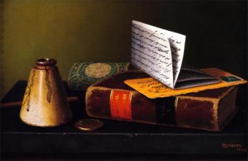 Still Life With Universal Gazetteer Artwork by William Michael Harnett