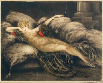 Golden Veil Artwork by Louis Icart