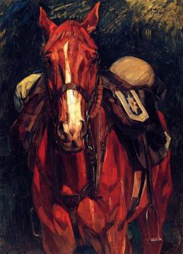 Currassier's Horse From The Front Artwork by Wilhelm Trübner