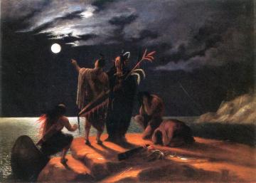 Indians Experiencing a Lunar Eclipse Artwork by William Rimmer