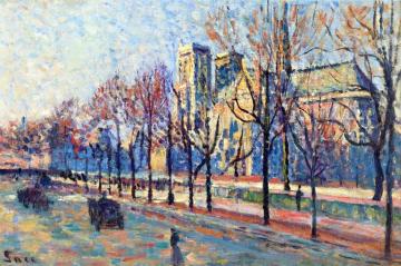 Notre-Dame, View from the Quay Montebello Artwork by Maximilien Luce