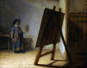 The Artist in his Studio Artwork by Rembrandt van Rijn
