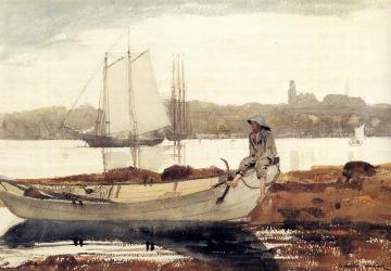 Gloucester Harbor and Dory Artwork by Winslow Homer