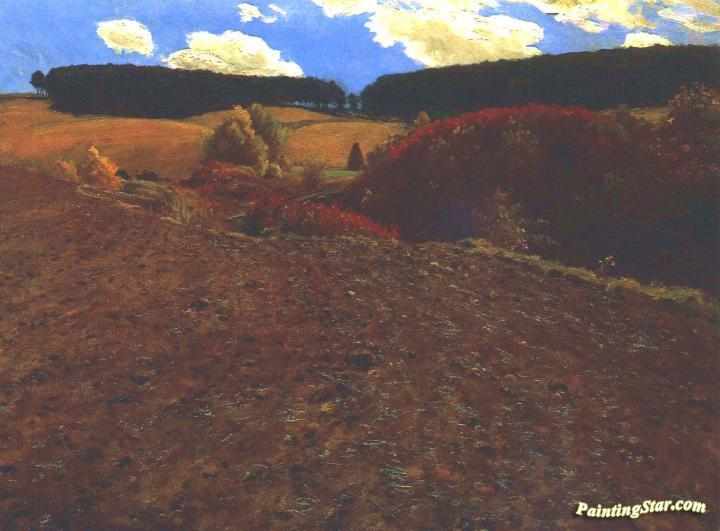 Autumnal Landscape Artwork by Pal Szinyei-Merse