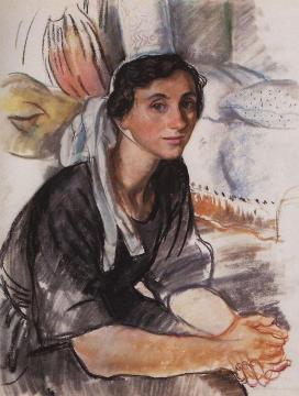 Breton Woman Artwork by Zinaida Serebriakova