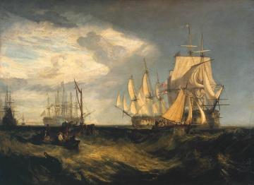 Spithead, Two Captured Danish Ships Entering Portsmouth Harbour Artwork by Joseph Mallord William Turner