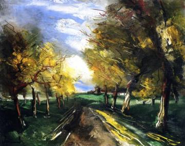 Road Bordered By Trees Artwork by Maurice De Vlaminck