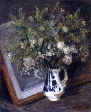 Flowers In A Delft Jug Artwork by Julian Alden Weir