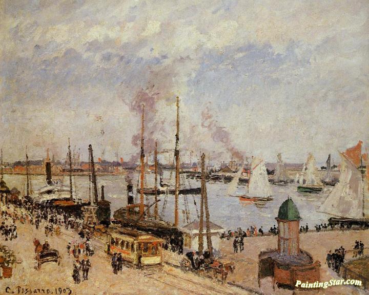 The Port of Le Havre - High Tide Artwork by Camille Pissarro
