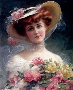 Beauty With Flowers Artwork by Emile Vernon