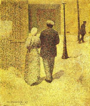 Man and Woman in the Street Artwork by Charles Angrand