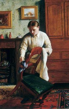Housemaid Polishing A Chair Artwork by Edith Hayllar