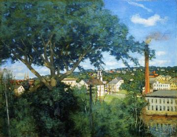The Factory Village Artwork by Julian Alden Weir
