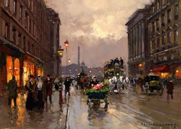 Concorde and Rue Royale Artwork by Edouard Léon Cortes