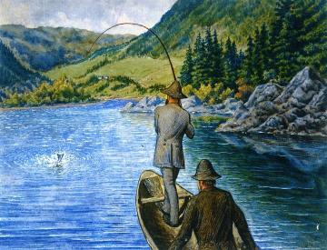 Fishing from a Boat Artwork by William George Richardson Hind