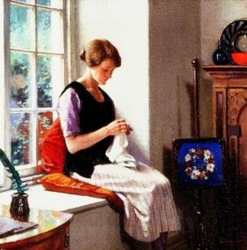 The Seamstress Artwork by Harold Knight