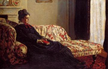 Meditation, Madame Monet Sitting on a Sofa Artwork by Claude Oscar Monet