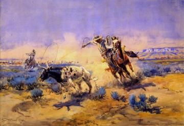 Cowboys From The Quarter Circle Box Artwork by Charles Marion Russell