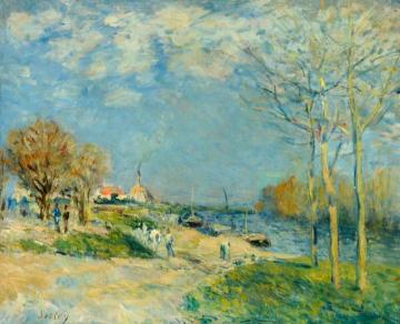 The Banks of the River Seine around Louveciennes Artwork by Alfred Sisley