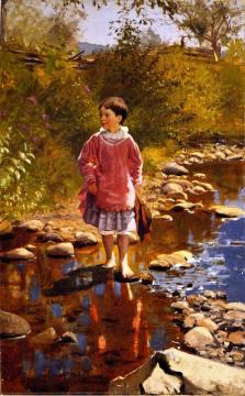 Crossing the Brook Artwork by John George Brown